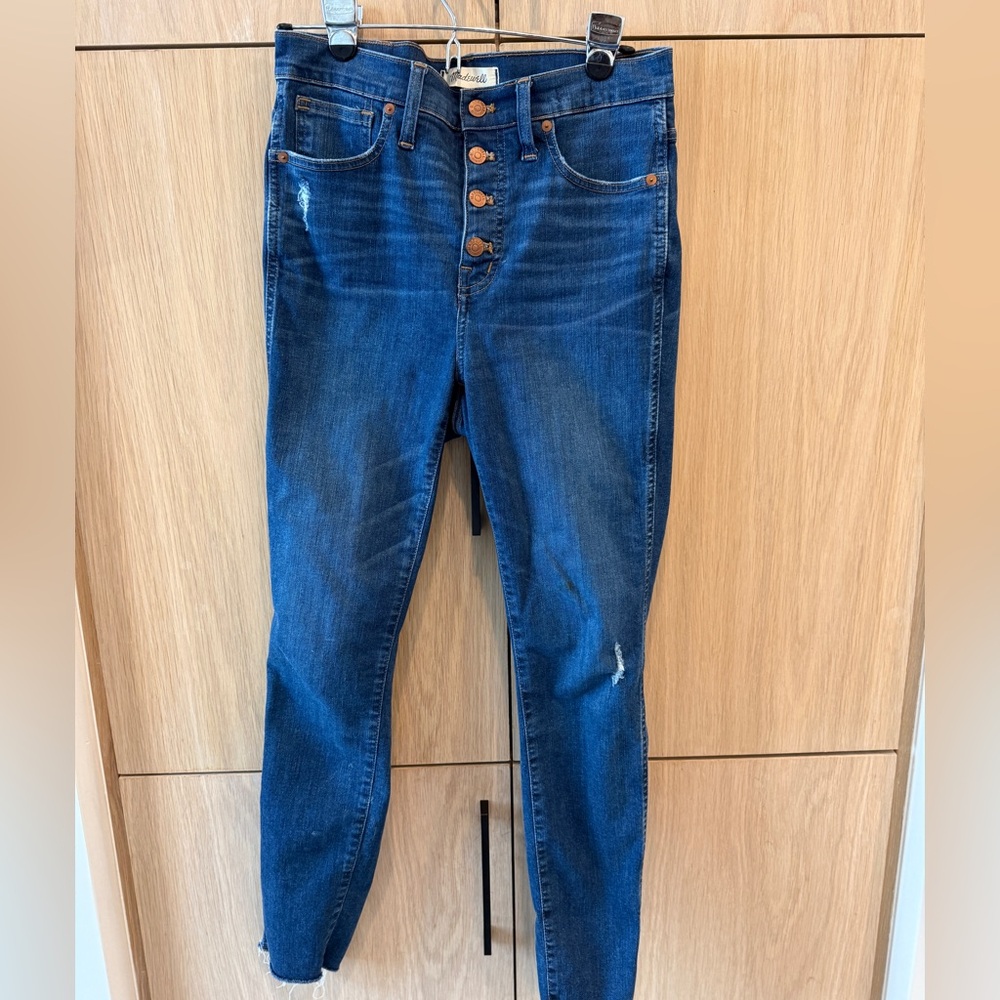 Madewell Dark Blue High-Rise Button-Fly Jeans